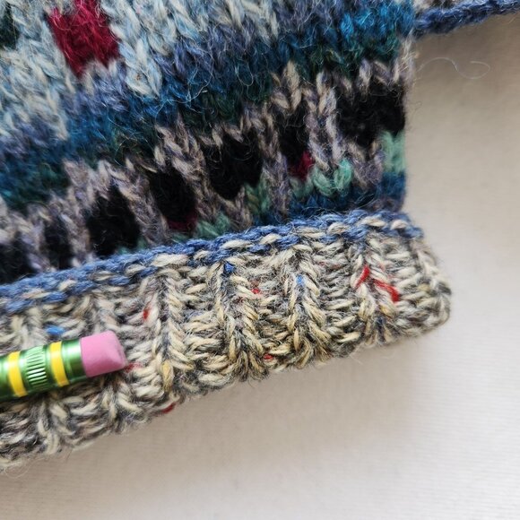 Vintage L.L. Bean Pure Wool Cardigan Sweater Floral Fair Isle Cottagecore Cabin - Picture 9 of 13